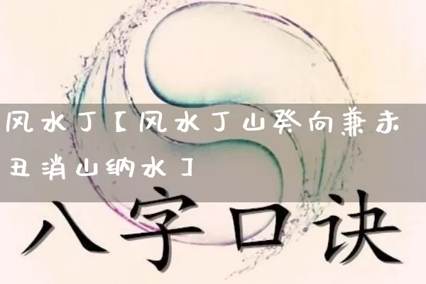 风水丁【风水丁山癸向兼未丑消山纳水】_https://www.dao-sheng-yuan.com_生肖属相_第1张