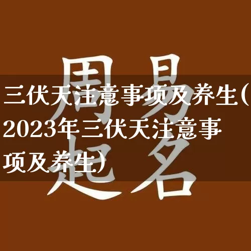 三伏天注意事项及养生(2023年三伏天注意事项及养生)_https://www.dao-sheng-yuan.com_易经_第1张