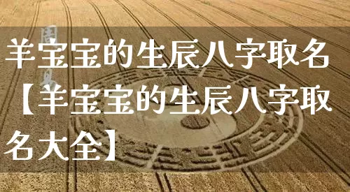 羊宝宝的生辰八字取名【羊宝宝的生辰八字取名大全】_https://www.dao-sheng-yuan.com_八字_第1张