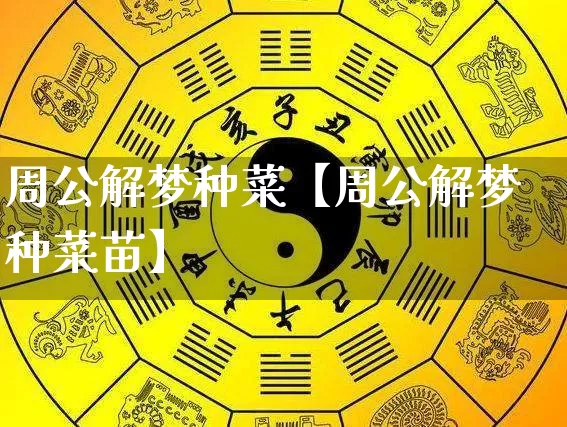 周公解梦种菜【周公解梦种菜苗】_https://www.dao-sheng-yuan.com_易经_第1张