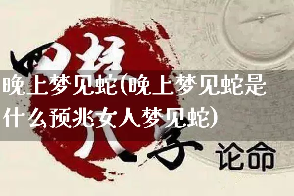 晚上梦见蛇(晚上梦见蛇是什么预兆女人梦见蛇)_https://www.dao-sheng-yuan.com_周公解梦_第1张