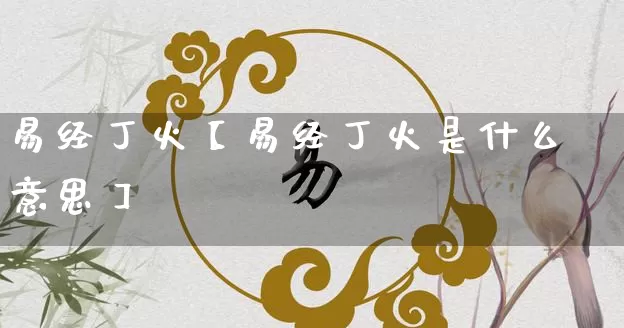 易经丁火【易经丁火是什么意思】_https://www.dao-sheng-yuan.com_生肖属相_第1张