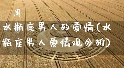 水瓶座男人的爱情(水瓶座男人爱情观分析)_https://www.dao-sheng-yuan.com_算命_第1张