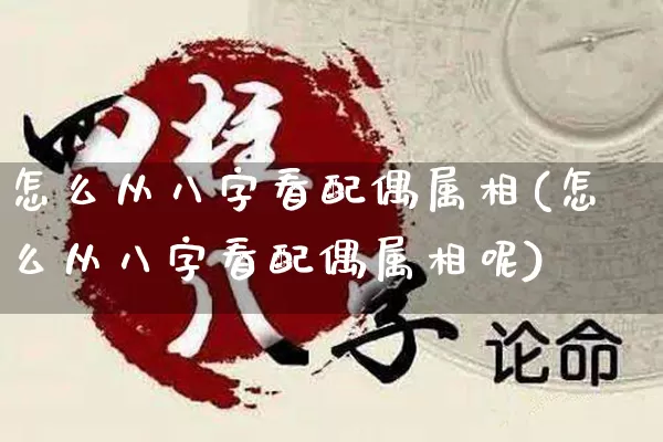 怎么从八字看配偶属相(怎么从八字看配偶属相呢)_https://www.dao-sheng-yuan.com_八字_第1张