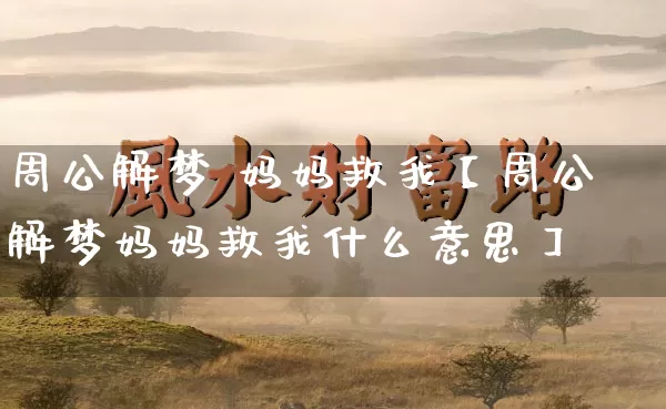 周公解梦 妈妈救我【周公解梦妈妈救我什么意思】_https://www.dao-sheng-yuan.com_道源国学_第1张