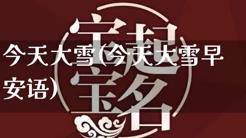 今天大雪(今天大雪早安语)_https://www.dao-sheng-yuan.com_十二星座_第1张