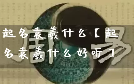 起名袁羲什么【起名袁羲什么好听】_https://www.dao-sheng-yuan.com_风水_第1张