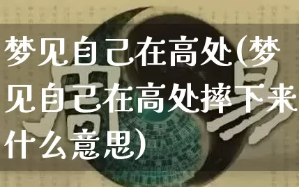 梦见自己在高处(梦见自己在高处摔下来什么意思)_https://www.dao-sheng-yuan.com_易经_第1张