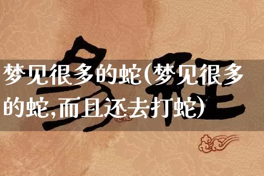 梦见很多的蛇(梦见很多的蛇,而且还去打蛇)_https://www.dao-sheng-yuan.com_五行_第1张