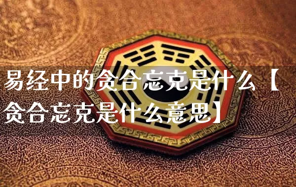易经中的贪合忘克是什么【贪合忘克是什么意思】_https://www.dao-sheng-yuan.com_八字_第1张