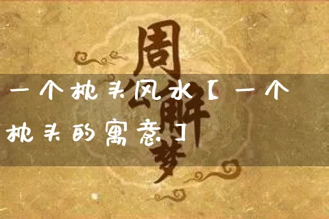 一个枕头风水【一个枕头的寓意】_https://www.dao-sheng-yuan.com_易经_第1张