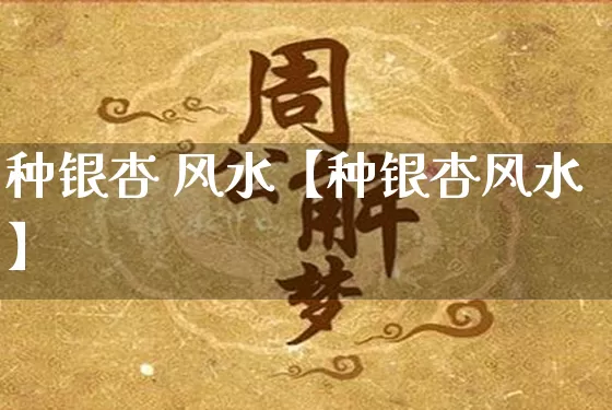 种银杏 风水【种银杏风水】_https://www.dao-sheng-yuan.com_道源国学_第1张