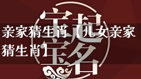 亲家猜生肖【儿女亲家猜生肖】_https://www.dao-sheng-yuan.com_易经_第1张