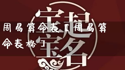 周易算命表【周易算命表格】_https://www.dao-sheng-yuan.com_算命_第1张