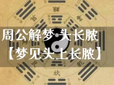 周公解梦 头长脓【梦见头上长脓】_https://www.dao-sheng-yuan.com_生肖属相_第1张