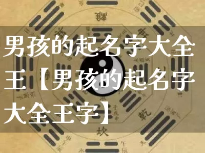 男孩的起名字大全王【男孩的起名字大全王字】_https://www.dao-sheng-yuan.com_十二星座_第1张