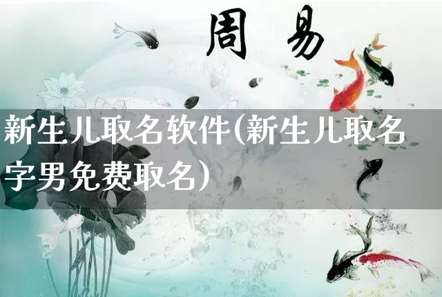 新生儿取名软件(新生儿取名字男免费取名)_https://www.dao-sheng-yuan.com_易经_第1张