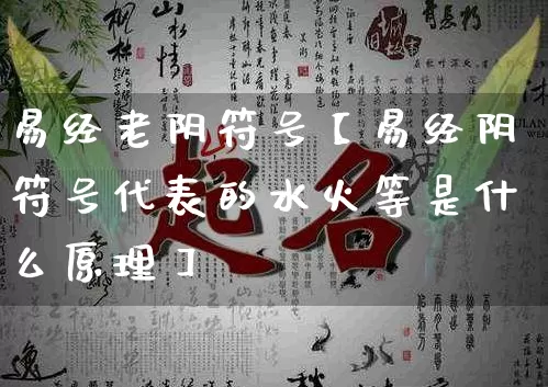 易经老阴符号【易经阴符号代表的水火等是什么原理】_https://www.dao-sheng-yuan.com_易经_第1张