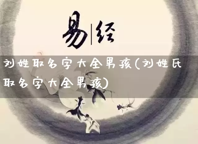 刘姓取名字大全男孩(刘姓氏取名字大全男孩)_https://www.dao-sheng-yuan.com_起名_第1张