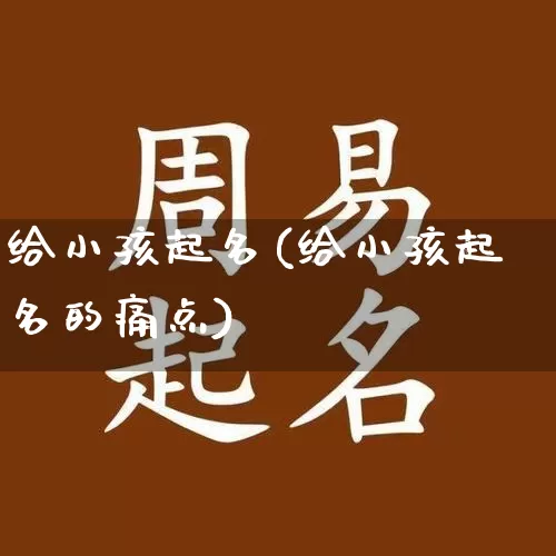 给小孩起名(给小孩起名的痛点)_https://www.dao-sheng-yuan.com_起名_第1张