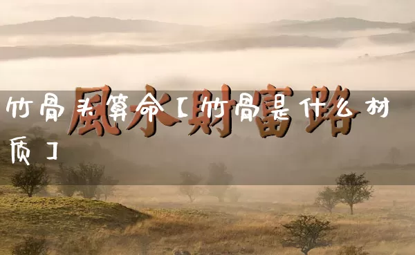 竹骨头算命【竹骨是什么材质】_https://www.dao-sheng-yuan.com_算命_第1张