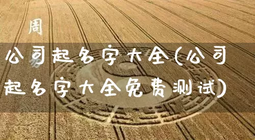 公司起名字大全(公司起名字大全免费测试)_https://www.dao-sheng-yuan.com_道源国学_第1张
