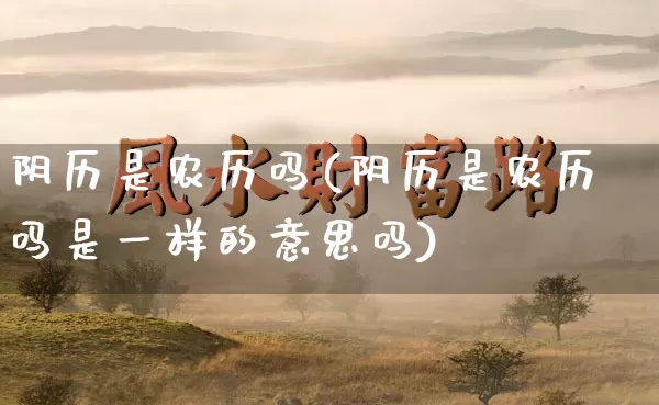 阴历是农历吗(阴历是农历吗是一样的意思吗)_算命_第1张_道圣缘 阴历是农历吗(阴历是农历吗是一样的意思吗)_https://www.dao-sheng-yuan.com_算命_第1张