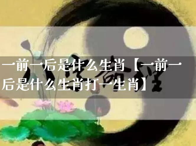 一前一后是什么生肖【一前一后是什么生肖打一生肖】_https://www.dao-sheng-yuan.com_起名_第1张