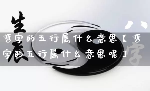 哲字的五行属什么意思【哲字的五行属什么意思呢】_https://www.dao-sheng-yuan.com_五行_第1张
