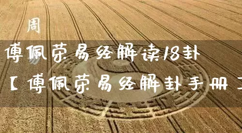 傅佩荣易经解读18卦【傅佩荣易经解卦手册】_https://www.dao-sheng-yuan.com_生肖属相_第1张