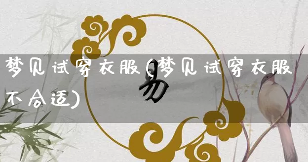 梦见试穿衣服(梦见试穿衣服不合适)_https://www.dao-sheng-yuan.com_起名_第1张