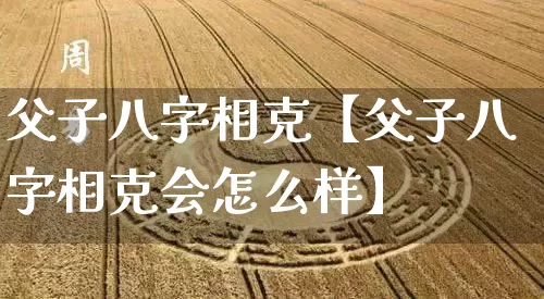 父子八字相克【父子八字相克会怎么样】_https://www.dao-sheng-yuan.com_风水_第1张