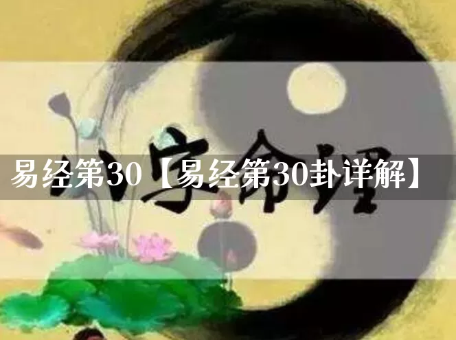 易经第30【易经第30卦详解】_https://www.dao-sheng-yuan.com_风水_第1张