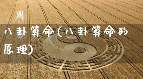 八卦算命(八卦算命的原理)_https://www.dao-sheng-yuan.com_算命_第1张