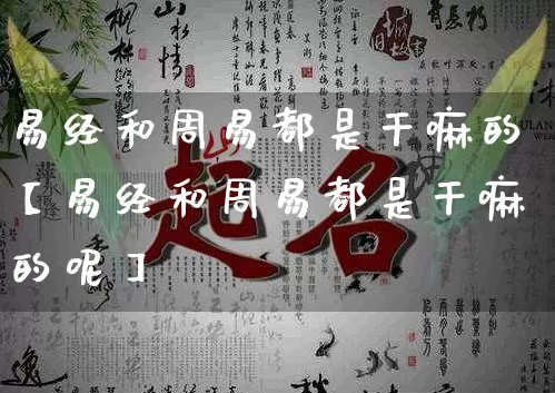 易经和周易都是干嘛的【易经和周易都是干嘛的呢】_https://www.dao-sheng-yuan.com_风水_第1张