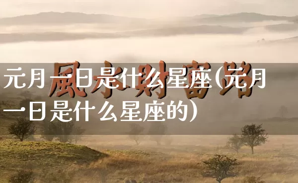 元月一日是什么星座(元月一日是什么星座的)_https://www.dao-sheng-yuan.com_十二星座_第1张