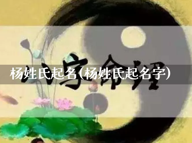 杨姓氏起名(杨姓氏起名字)_https://www.dao-sheng-yuan.com_起名_第1张