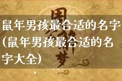 鼠年男孩最合适的名字(鼠年男孩最合适的名字大全)_https://www.dao-sheng-yuan.com_风水_第1张
