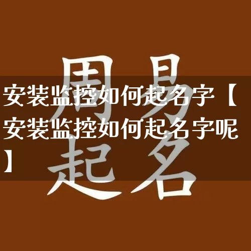 安装监控如何起名字【安装监控如何起名字呢】_https://www.dao-sheng-yuan.com_五行_第1张