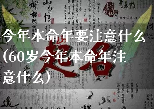 今年本命年要注意什么(60岁今年本命年注意什么)_https://www.dao-sheng-yuan.com_周公解梦_第1张