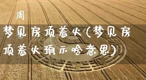 梦见房顶着火(梦见房顶着火预示啥意思)_https://www.dao-sheng-yuan.com_周公解梦_第1张