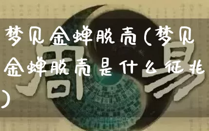 梦见金蝉脱壳(梦见金蝉脱壳是什么征兆)_https://www.dao-sheng-yuan.com_易经_第1张