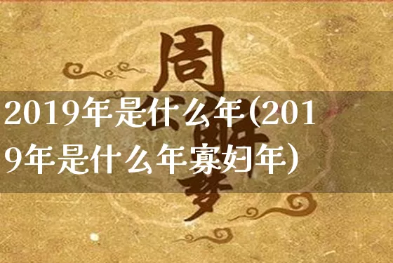 2019年是什么年(2019年是什么年寡妇年)_https://www.dao-sheng-yuan.com_道源国学_第1张