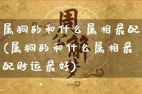 属狗的和什么属相最配(属狗的和什么属相最配财运最好)_https://www.dao-sheng-yuan.com_生肖属相_第1张