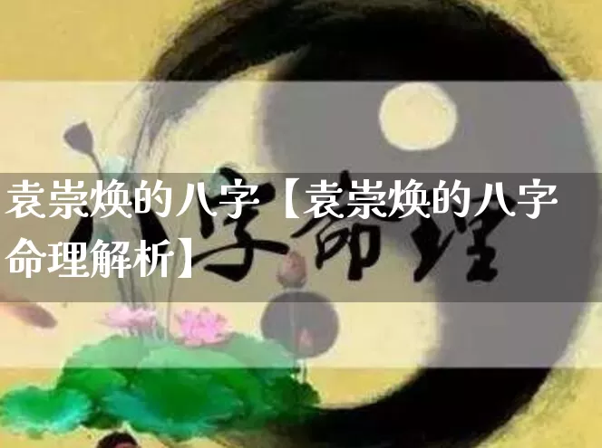 袁崇焕的八字【袁崇焕的八字命理解析】_https://www.dao-sheng-yuan.com_起名_第1张