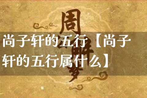 尚子轩的五行【尚子轩的五行属什么】_https://www.dao-sheng-yuan.com_易经_第1张