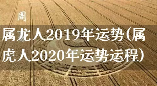 属龙人2019年运势(属虎人2020年运势运程)_https://www.dao-sheng-yuan.com_易经_第1张