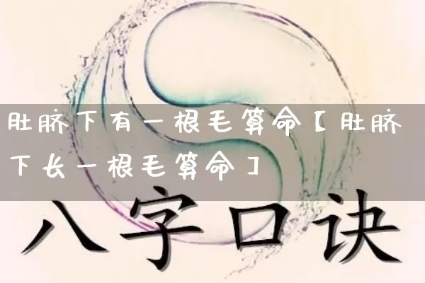 肚脐下有一根毛算命【肚脐下长一根毛算命】_https://www.dao-sheng-yuan.com_周公解梦_第1张