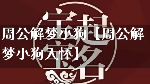 周公解梦小狗【周公解梦小狗入怀】_https://www.dao-sheng-yuan.com_周公解梦_第1张