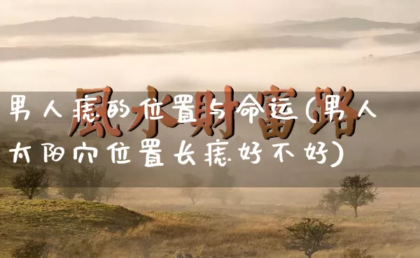 男人痣的位置与命运(男人太阳穴位置长痣好不好)_https://www.dao-sheng-yuan.com_周公解梦_第1张